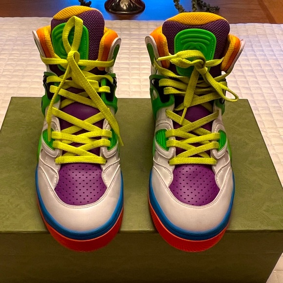 Gucci Authentic Demetra Basket High-Top Sneakers - Picture 4 of 13